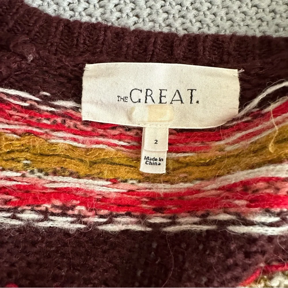 The Great. The Loom Cardigan Sweater Rosehip Medium - Picture 6 of 15